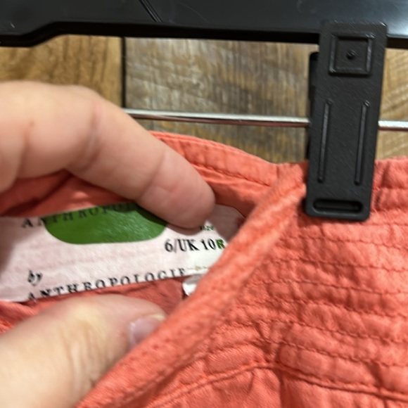 Anthropologie Cotton Linen Blend Salmon Cargo Skirt size 6 - Picture 2 of 6